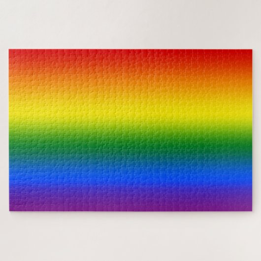 Roter Orange Gelbgrün Lila Regenbogen Ombre Puzzle (Horizontal)