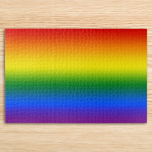 Roter Orange Gelbgrün Lila Regenbogen Ombre Puzzle