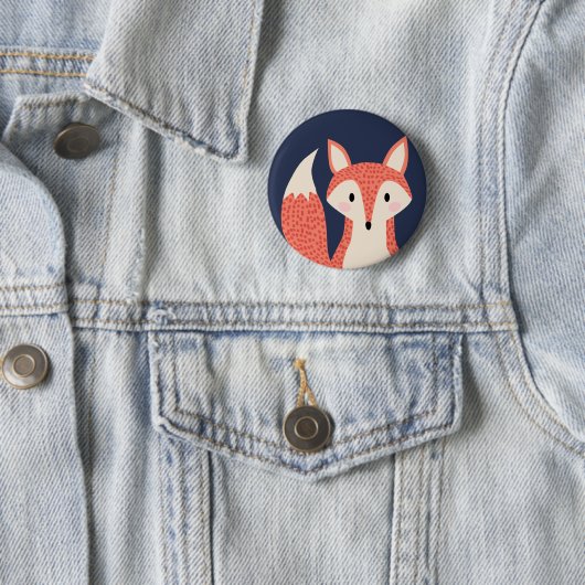 Roter orange intelligenter Fuchs des Button (Beispiel)