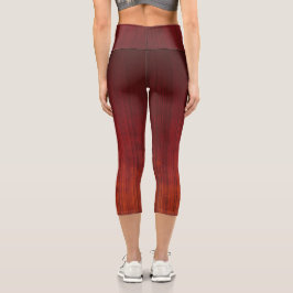 Roter Orange Obre gestreift rustikal Capri Leggings
