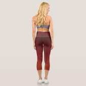 Roter Orange Obre gestreift rustikal Capri Leggings (Rückseite)