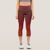 Roter Orange Obre gestreift rustikal Capri Leggings (Vorderseite)