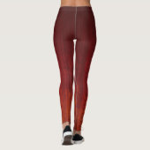 Roter Orange Obre gestreift rustikal Leggings (Rückseite)