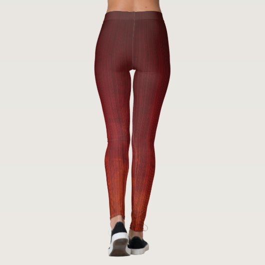 Roter Orange Obre gestreift rustikal Leggings (Rückseite)