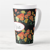 Roter Orange Poppy Blume Muster Milchtasse (Rechte Ecke)