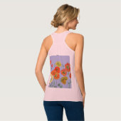Roter Orange Poppy Blumenbeere Blume Wasserfarben Tank Top (Rückseite Vollansicht)