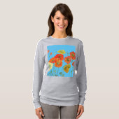 Roter Orange Poppy Blumenbeete Watercolor Blume T-Shirt (Vorne ganz)