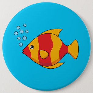 Roter Orange Tropischer Fisch Button
