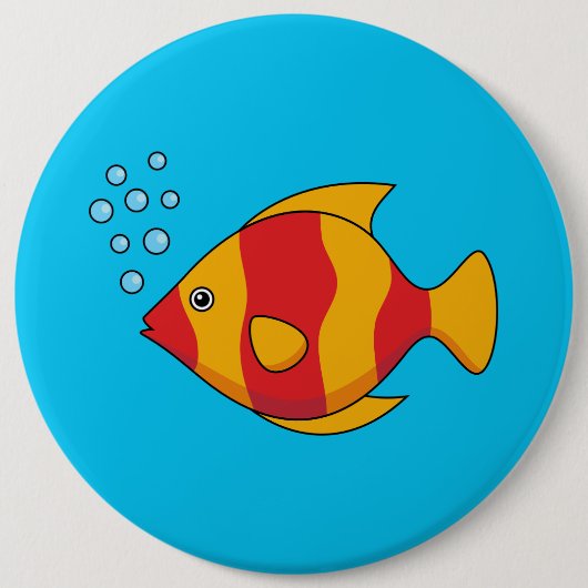 Roter Orange Tropischer Fisch Button (Vorderseite)