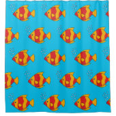 Roter Orange Tropischer Fisch Duschvorhang (Vorderseite)