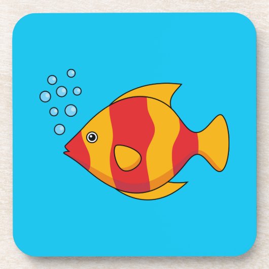 Roter Orange Tropischer Fisch Getränkeuntersetzer (Vorderseite)