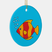 Roter Orange Tropischer Fisch Keramik Ornament (Rechts)