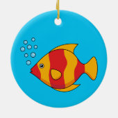 Roter Orange Tropischer Fisch Keramik Ornament (Hinten)