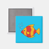 Roter Orange Tropischer Fisch Magnet (Vorderseite/Rückseite)