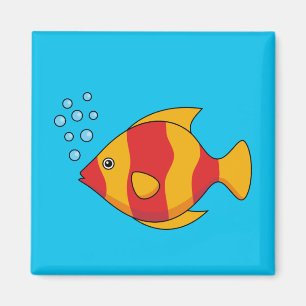 Roter Orange Tropischer Fisch Magnet