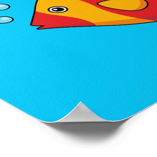 Roter Orange Tropischer Fisch Poster (Ecke)
