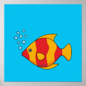 Roter Orange Tropischer Fisch Poster (Vorne)