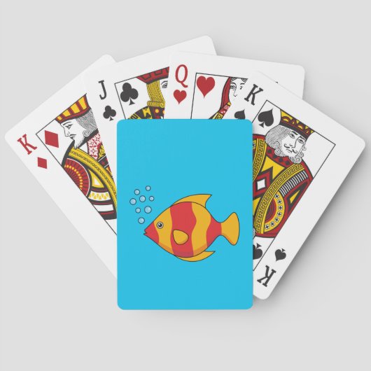 Roter Orange Tropischer Fisch Spielkarten (Rückseite)