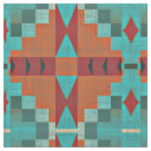 Roter Orange Türkis Aquamariner grüner Ethnic Look Stoff (Nahaufnahme)