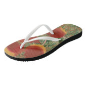 Roter orangefarbener Herbst Blätter FlipFlops Badesandalen (Schrägansicht)
