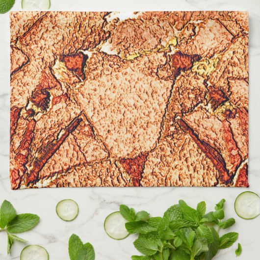 Roter orangefarbener Vulkangestein zeichnend Geschirrtuch (Gefaltet)