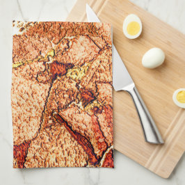 Roter orangefarbener Vulkangestein zeichnend Geschirrtuch