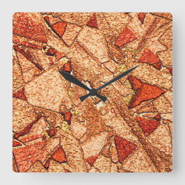 Roter orangefarbener Vulkangestein zeichnend Quadratische Wanduhr