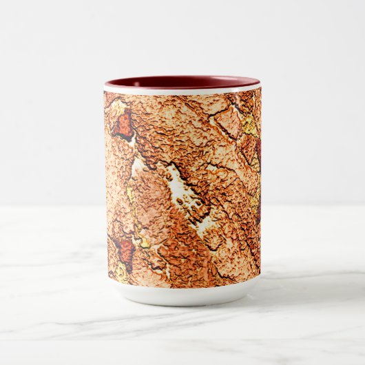 Roter orangefarbener Vulkangestein zeichnend Tasse (Zentrum)