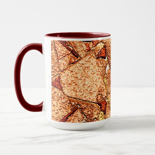 Roter orangefarbener Vulkangestein zeichnend Tasse (Links)