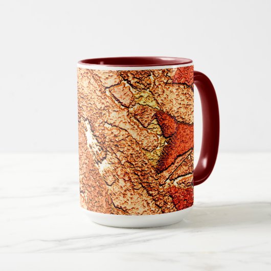 Roter orangefarbener Vulkangestein zeichnend Tasse (VorderseiteRechts)