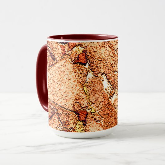 Roter orangefarbener Vulkangestein zeichnend Tasse (Vorderseite Links)