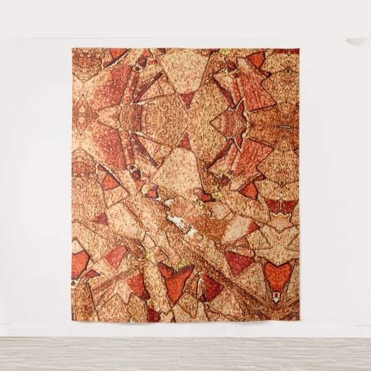 Roter orangefarbener Vulkangestein zeichnend Wandteppich (Vorderseite)