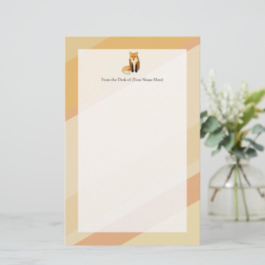 Roter OrangeFox Briefpapier (Stehend Vorderseite)