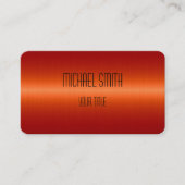 Roter Orangen-Edelstahlaussehen Visitenkarte (Vorderseite)