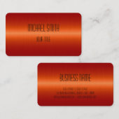 Roter Orangen-Edelstahlaussehen Visitenkarte (Vorne/Hinten)
