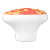 Roter Orangen- und Cremabauger Keramikknauf (Seitenansicht)