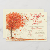 Roter Orangenfall in Liebe Fall Bäume Brautparty Einladung (Vorne/Hinten)