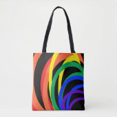 Roter Orangengelber Regenbogen Abstrakter Totbeute Tasche (Vorderseite)