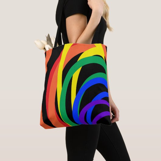 Roter Orangengelber Regenbogen Abstrakter Totbeute Tasche (Von Nahem)