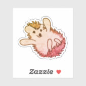 Roter Orangenhahn Niedlicher Igel Aufkleber (Blatt)