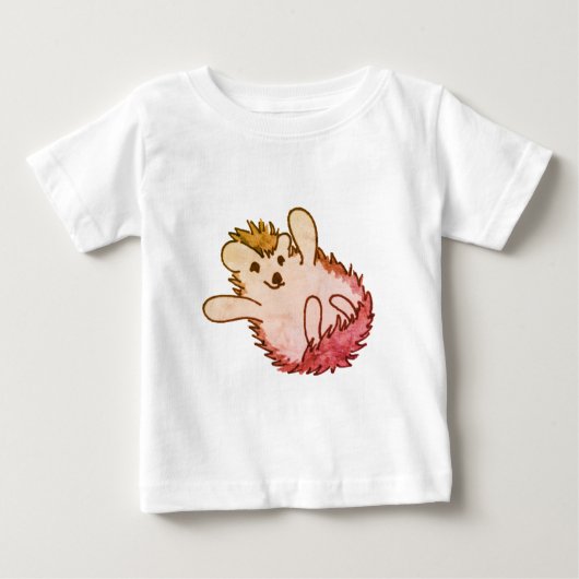 Roter Orangenhahn Niedlicher Igel Baby T-shirt (Vorderseite)