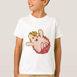 Roter Orangenhahn Niedlicher Igel T-Shirt