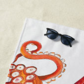 Roter Orangenktopf Wasserfarben Kunst Strandtuch (Beispiel)