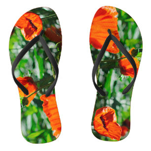 Roter Orangenmohn-Blume Badesandalen