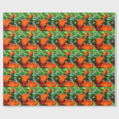 Roter Orangenmohn-Blume Geschenkpapier (Flach)