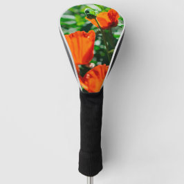 Roter Orangenmohn-Blume Golf Headcover