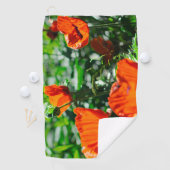 Roter Orangenmohn-Blume Golfhandtuch (Insitu)