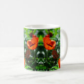 Roter Orangenmohn-Blume Kaffeetasse (VorderseiteRechts)