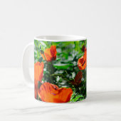 Roter Orangenmohn-Blume Kaffeetasse (Vorderseite Links)