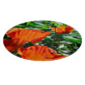 Roter Orangenmohn-Blume Schneidebrett (Ecke)